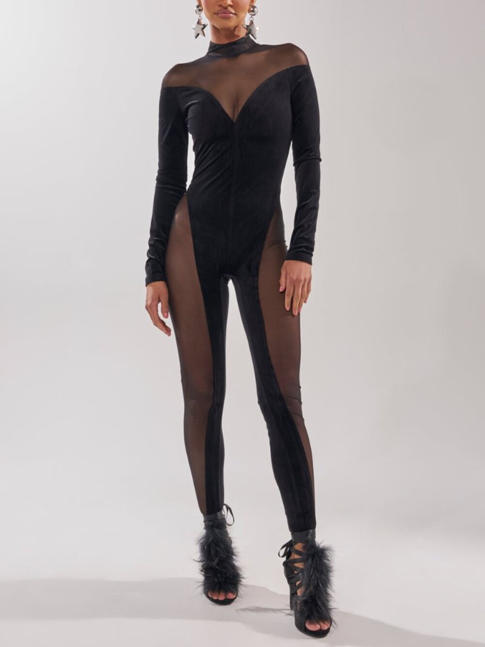 Fashion Nova Just for Now Jumpsuit in Black Size L NWT
